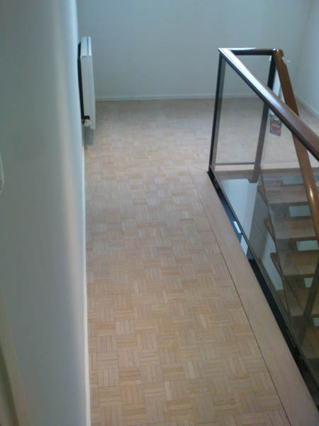 Rénovation parquet mosaïque cage escalier